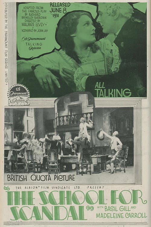 Affiche du film The School for Scandal (1930)