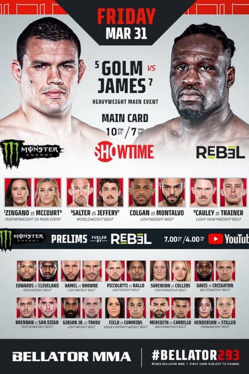 Affiche du film Bellator 293: Golm vs. James (2023)